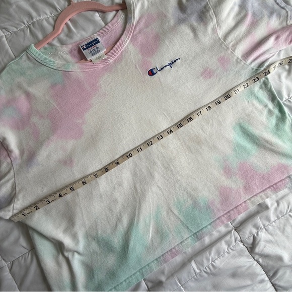 Champion Pastel Tie-Dye Cropped Cotton Tee XL - Picture 4 of 5